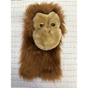 Vintage Chimpanzee Plush Hand Puppet Dakin 1988 Monkey Fur 11” Brown 80s